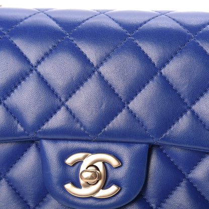 Chanel Lambskin Quilted Mini Rectangular Flap Royal Blue 10 of 11