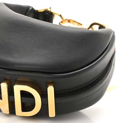 Fendi Vitello Grace Matte Nano Fendigraphy Hobo Charm Black 9 of 9