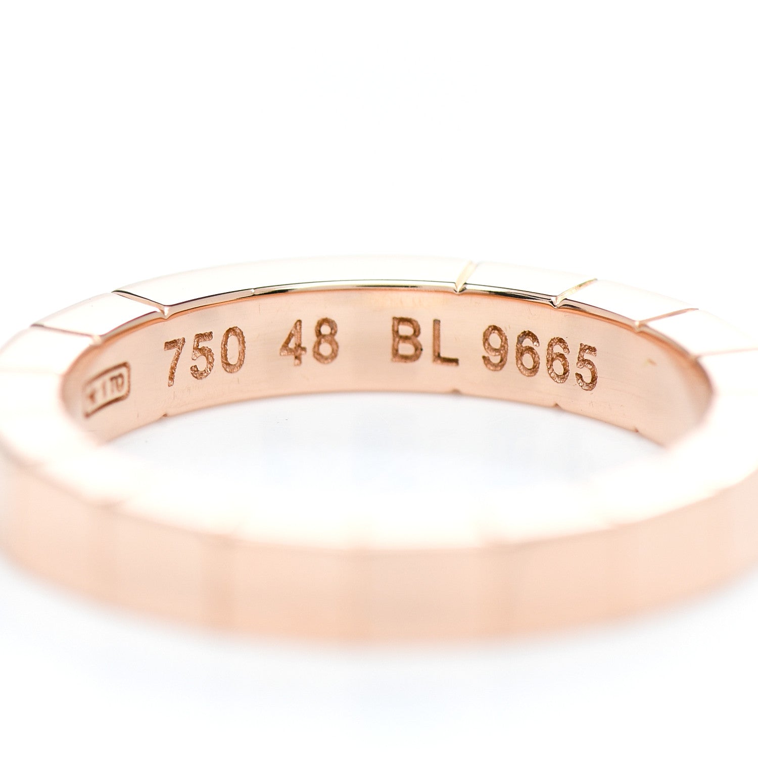 Cartier 18K Pink Gold 3mm Lanieres Ring 48 4.5 4 of 4
