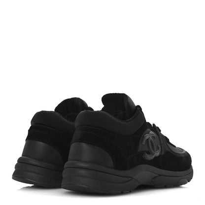 Chanel Fabric Calfskin Suede CC Sneakers 38.5 Black 5 of 12