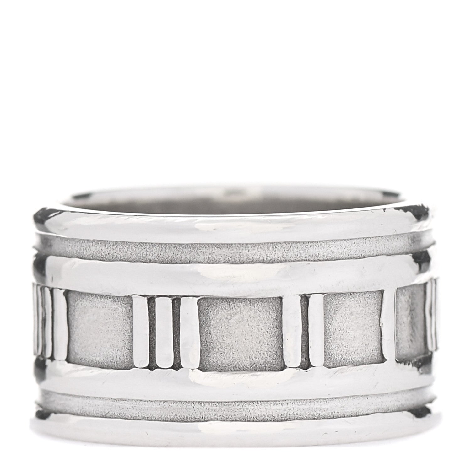 Tiffany Sterling Silver 12mm Atlas Band Ring 56 7.5 3 of 4