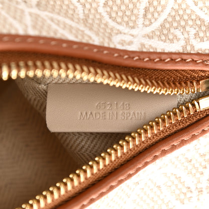 Loewe Jacquard Anagram Calfskin Small Cubi Bag Ecru Tan 8 of 9