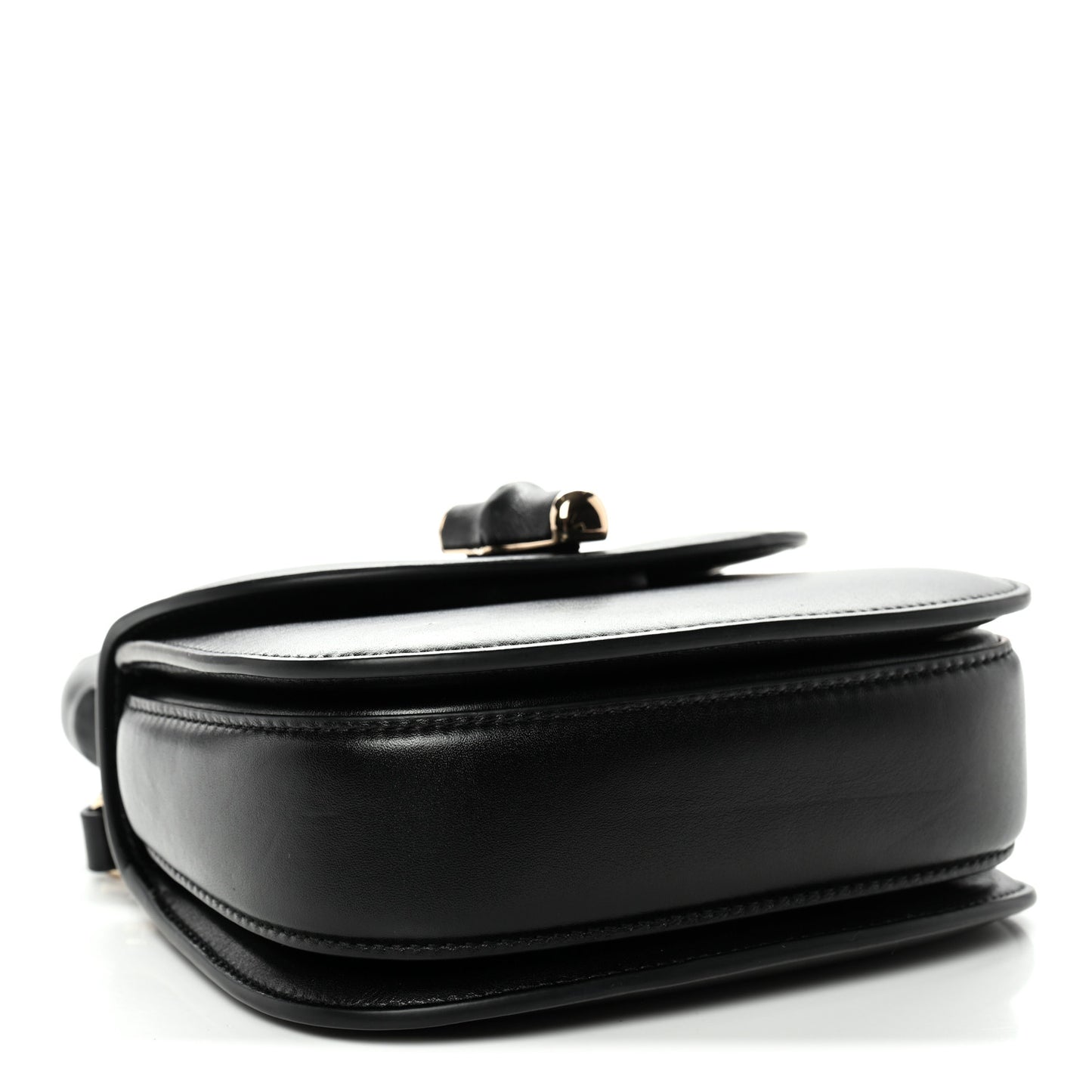 Boarded Dyana Lux Calfskin Web Monochrome Mini Bamboo 1947 Top Handle Bag Black
