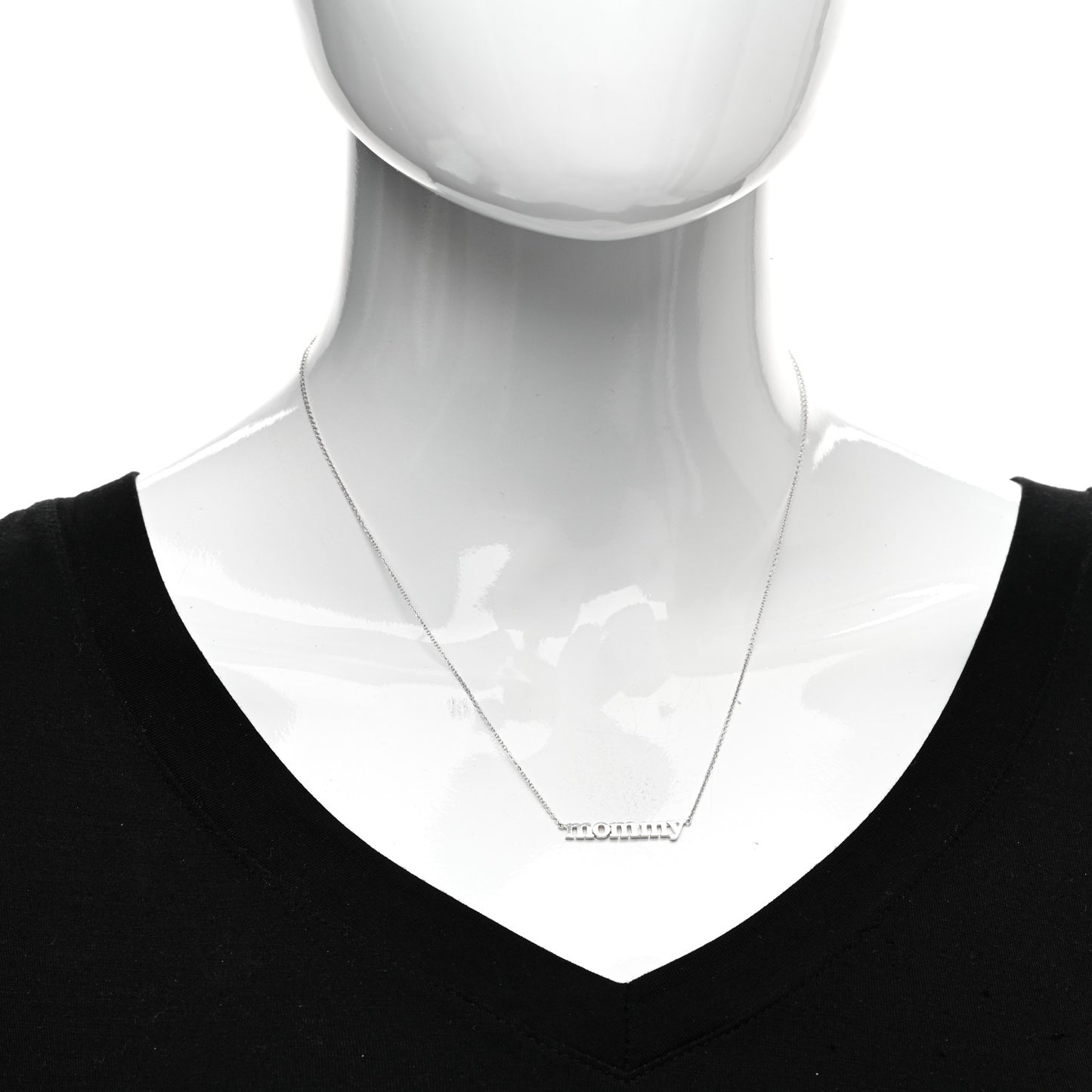 18K White Gold Mommy Necklace