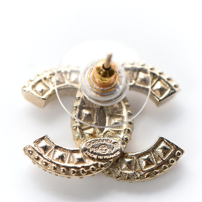 Chanel Crystal CC Earrings Gold 4 of 4