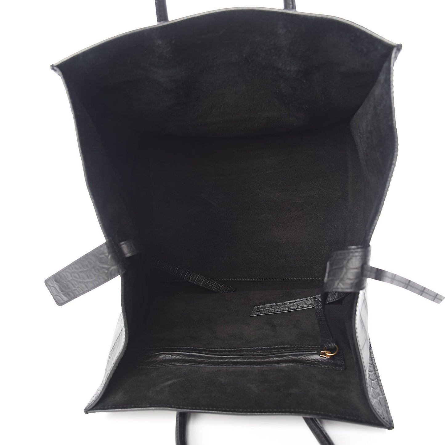 Crocodile Embossed Calfskin Medium Phantom Luggage Black