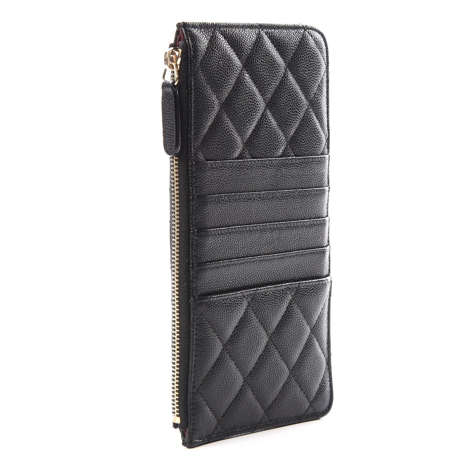 Chanel Caviar Quilted Classic Flat Wallet Pouch Black 2 of 10