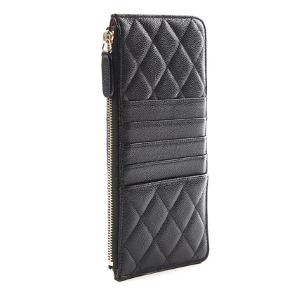 Chanel Caviar Quilted Classic Flat Wallet Pouch Black 2 of 10
