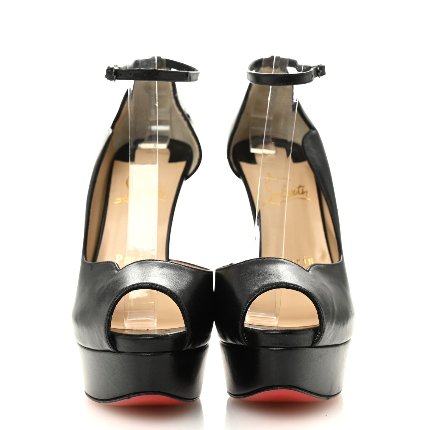 Nappa After Sun Round Chick Alta Platform Peep Toe 120 Pumps 37 Black