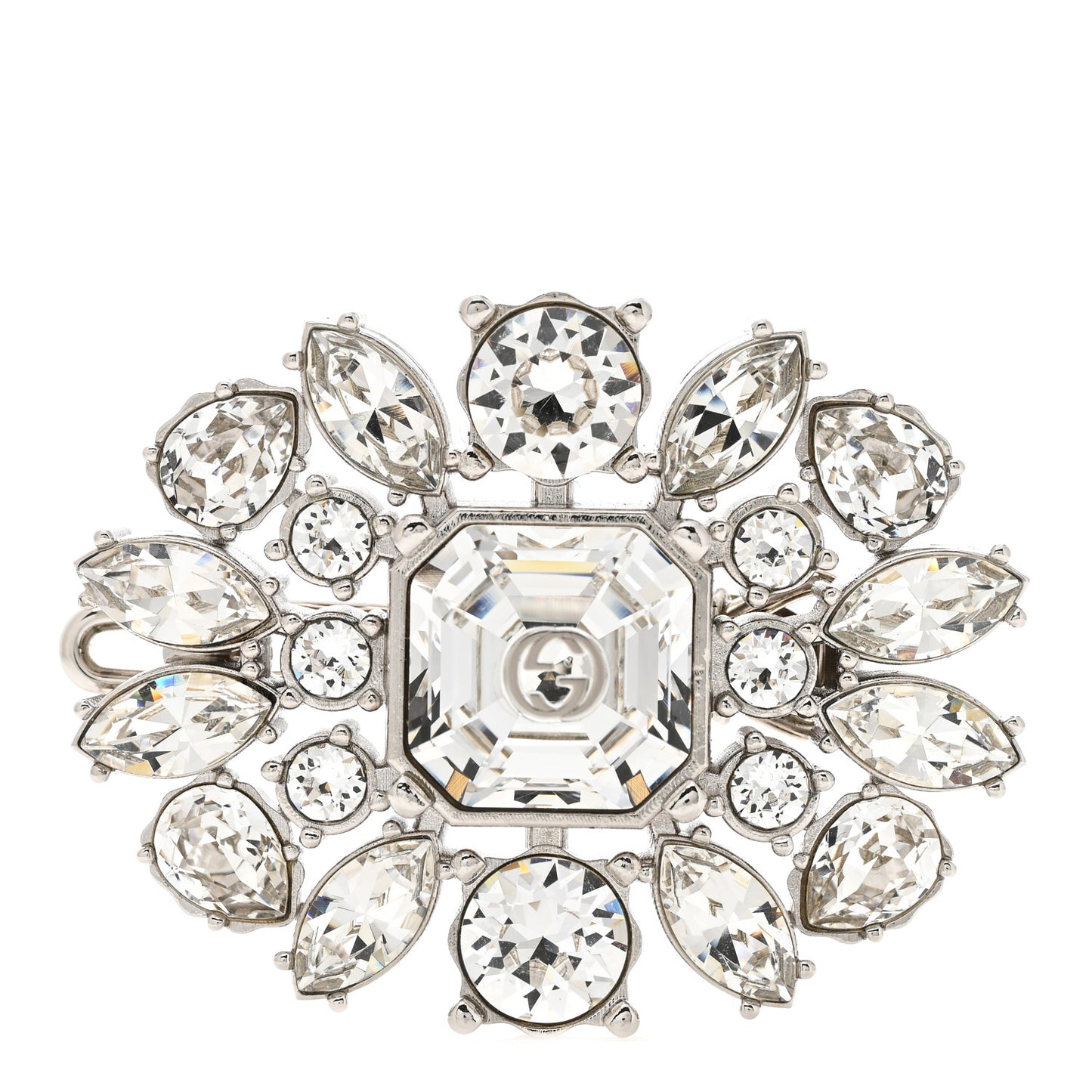 Crystal Hair Clip Silver