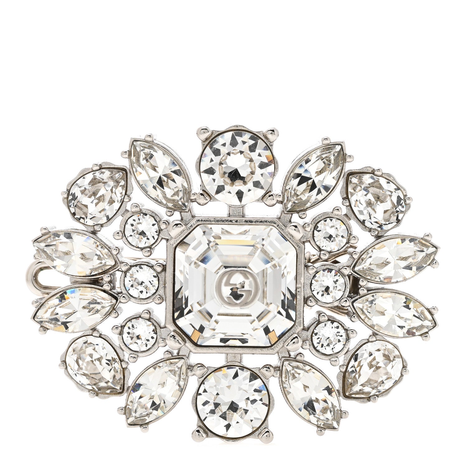 Gucci Crystal Hair Clip Silver 1 of 3