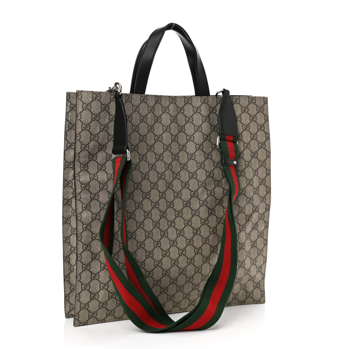 Soft GG Supreme Monogram Web Vertical Tote Black
