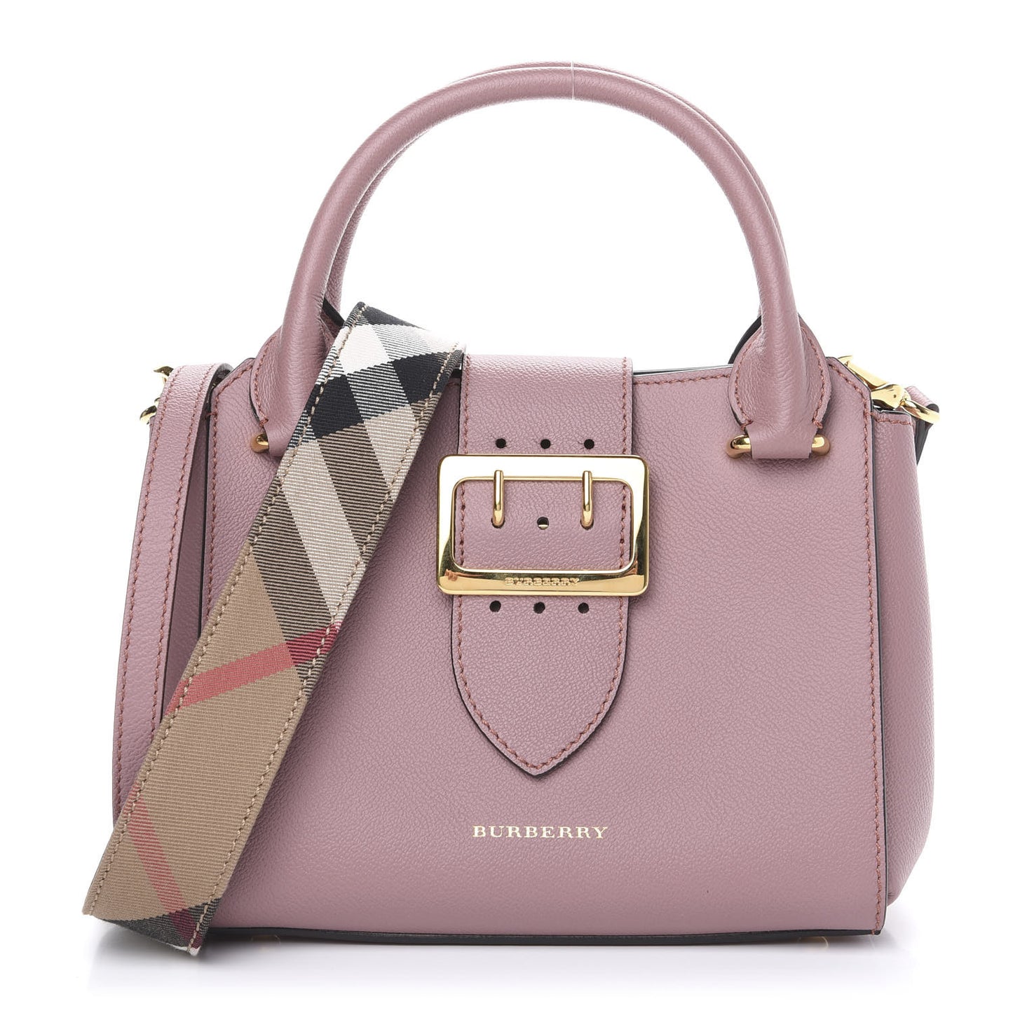 Soft Grain Calfskin Small Buckle Tote Dusty Pink
