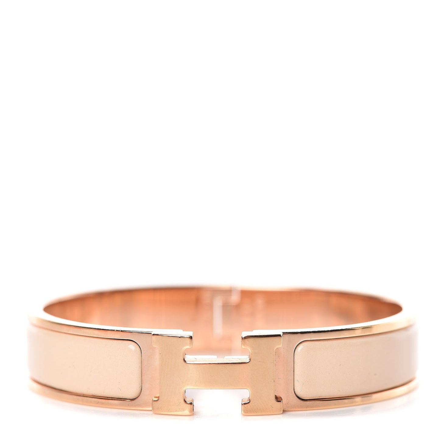 Enamel Narrow Clic Clac H Bracelet PM Beige Nacre