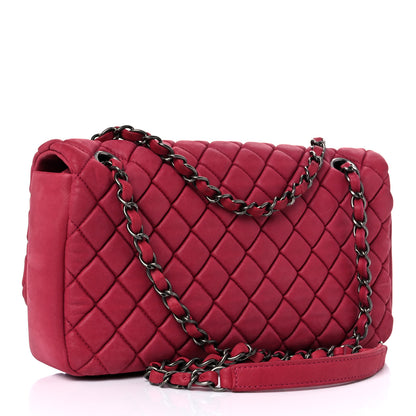 Chanel Iridescent Calfskin Small New Bubble Quilt Flap Fuchsia 3 of 15