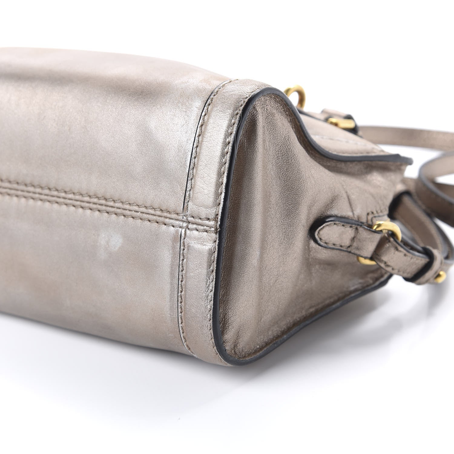 Alexander McQueen Metallic Calfskin Mini Padlock Tote Skin 7 of 11