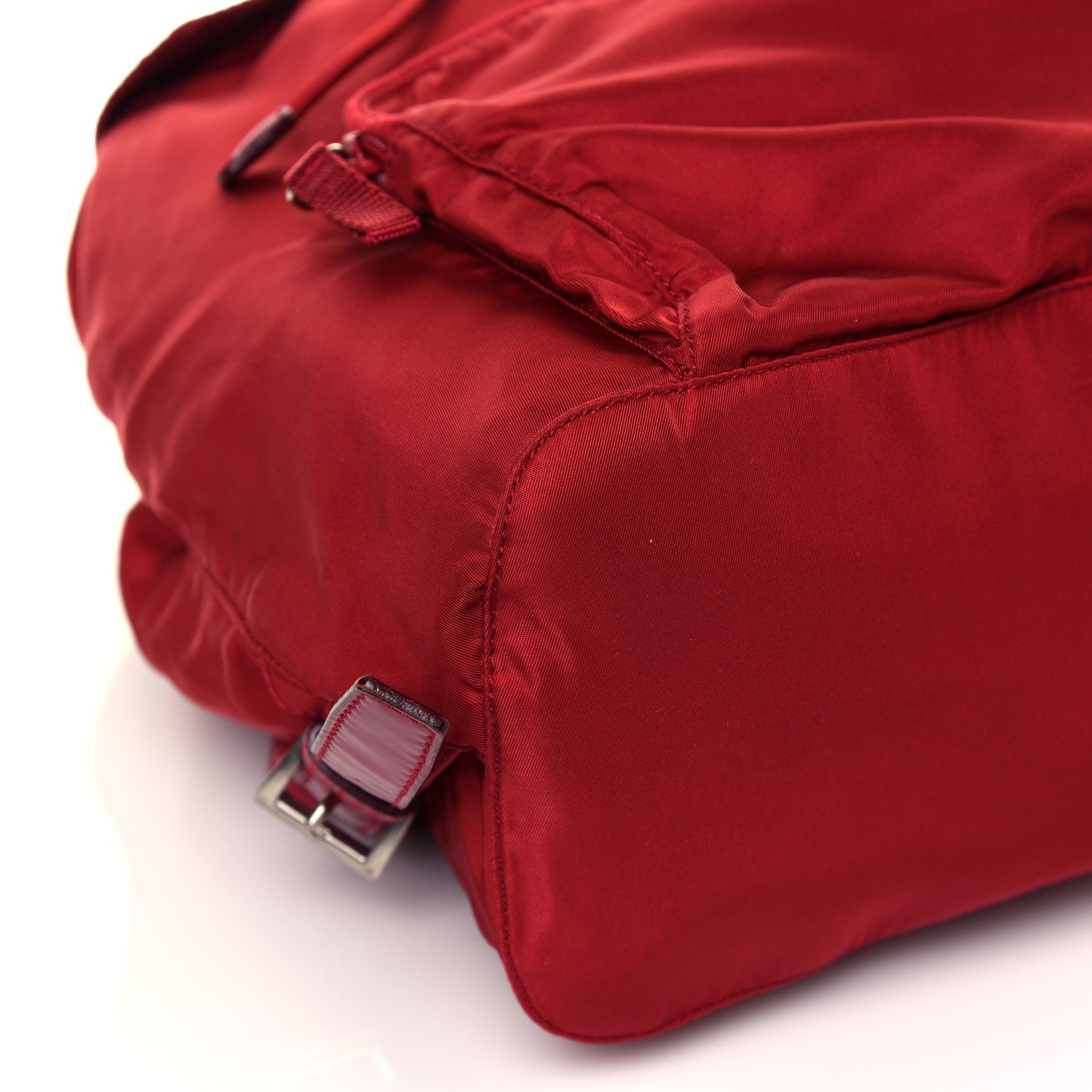 Nylon Vela Single Buckle Backpack Rosso