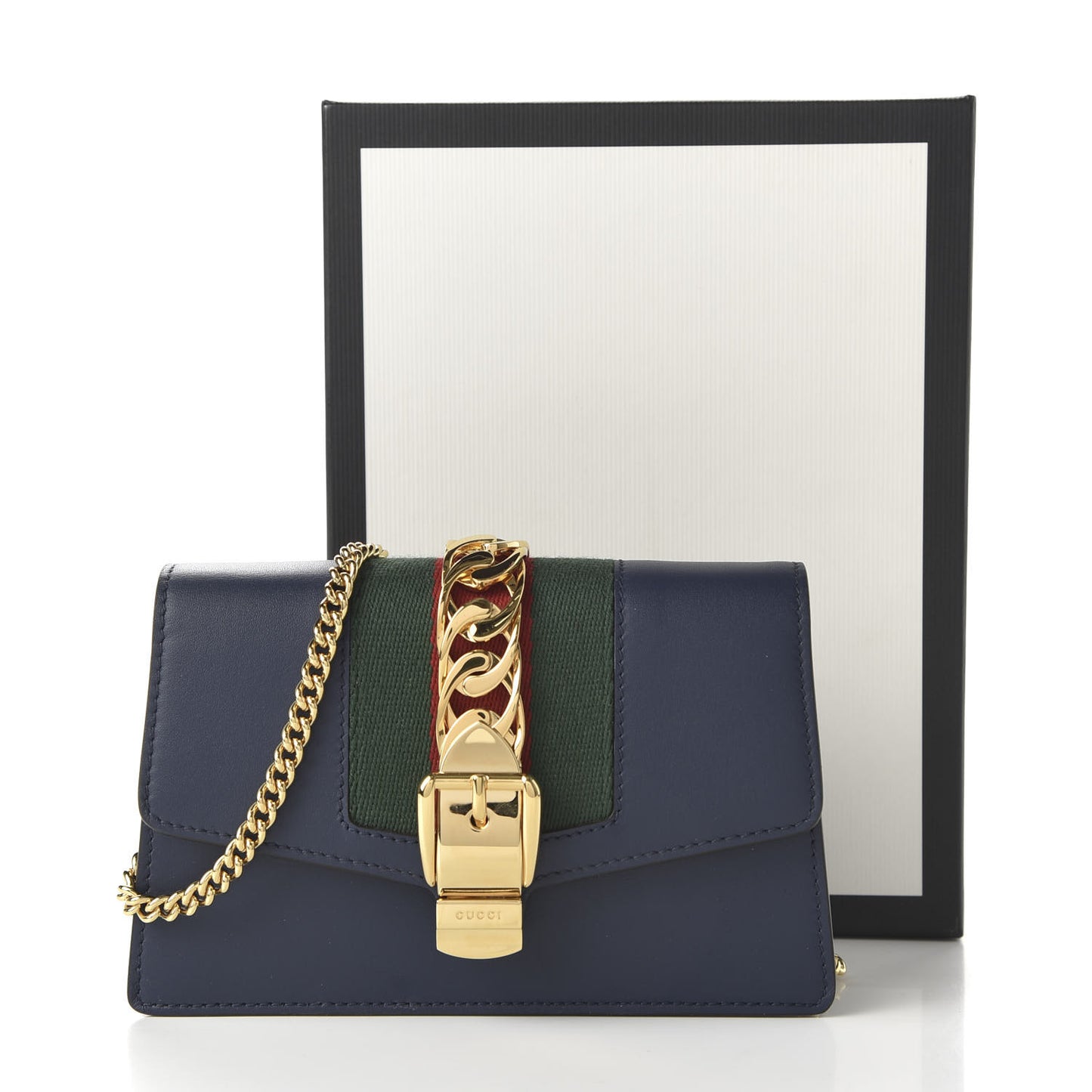 Calfskin Super Mini Sylvie Chain Shoulder Bag Blue