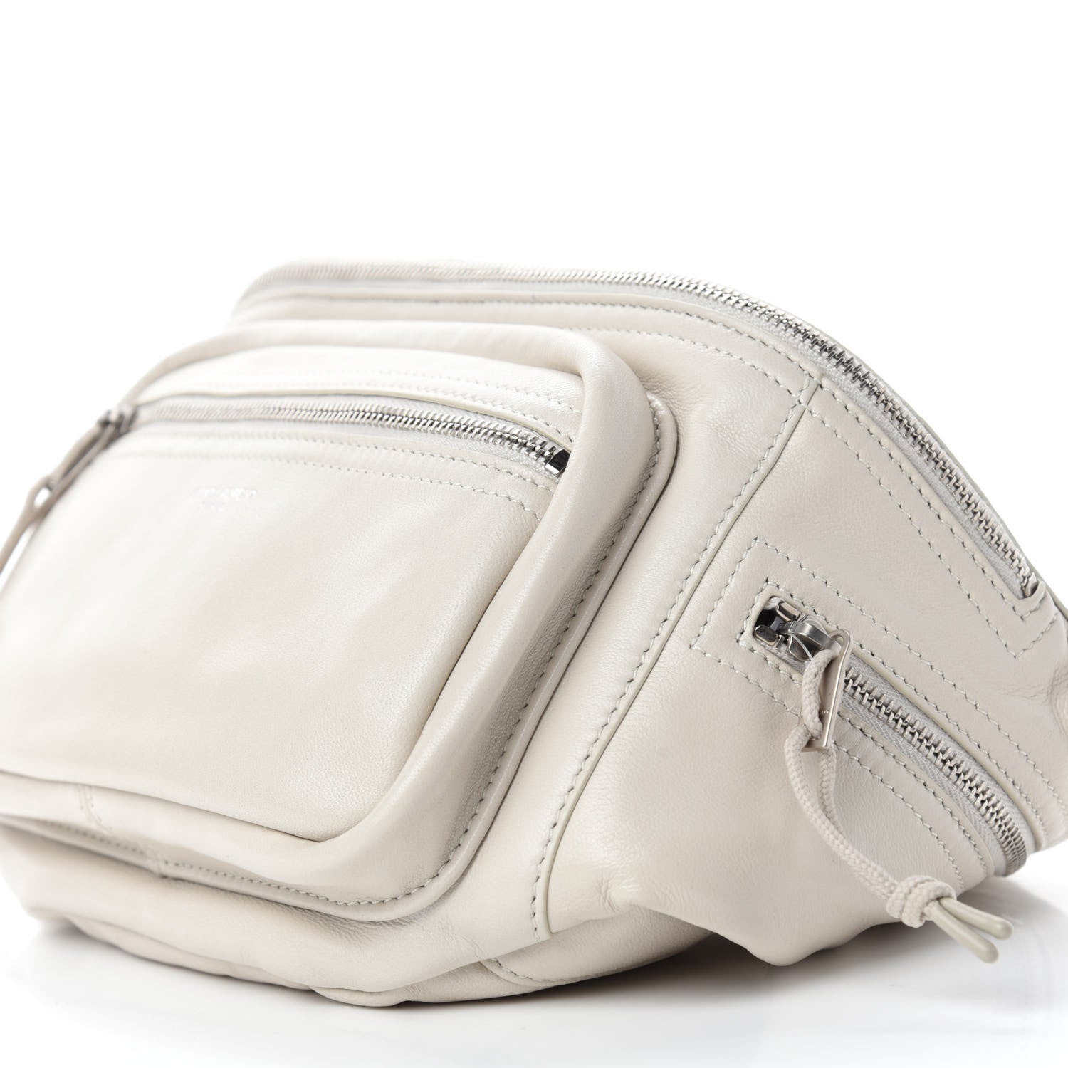 Saint Laurent Calfskin Ripstop Logo Body Belt Bag Crema Soft 7 of 9