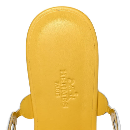 Hermes Nappa Thalassa Sandals 36.5 Jaune Citrone 7 of 9