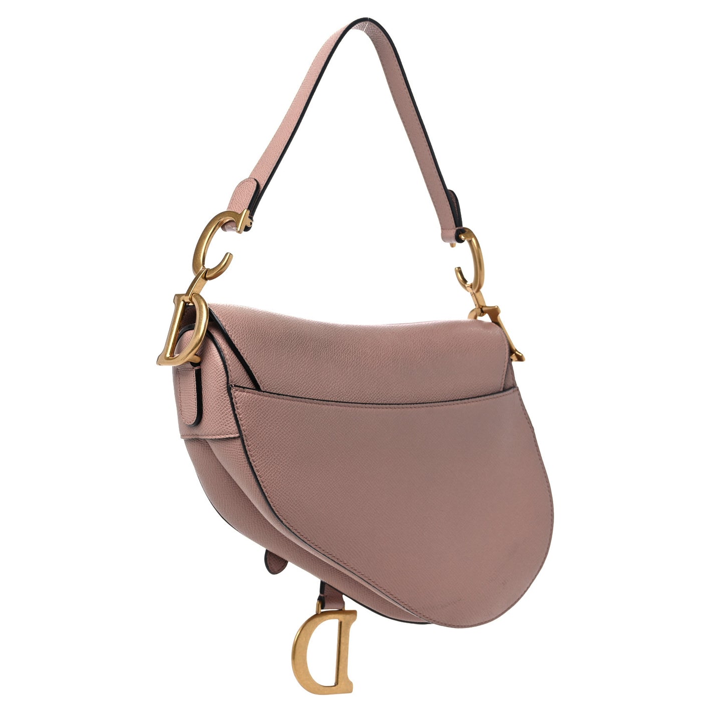 Grained Calfskin Saddle Bag Pink