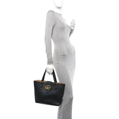 Gucci New Sakai Calfskin Lux Small Dahlia Tote Black 2 of 11