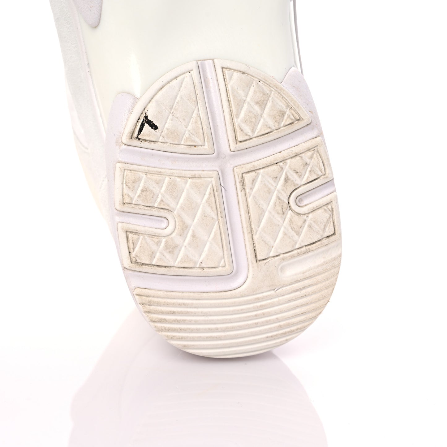Suede Calfskin Fabric CC Sneakers 39.5 White