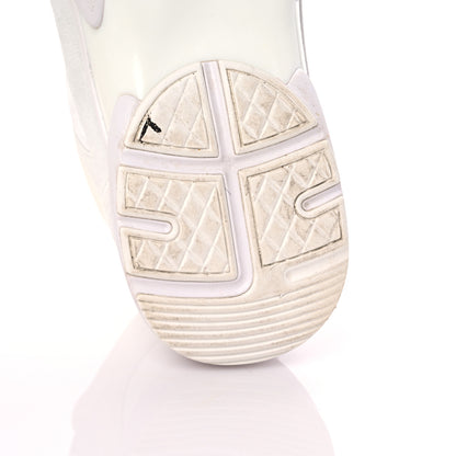 Chanel Suede Calfskin Fabric CC Sneakers 39.5 White 8 of 15