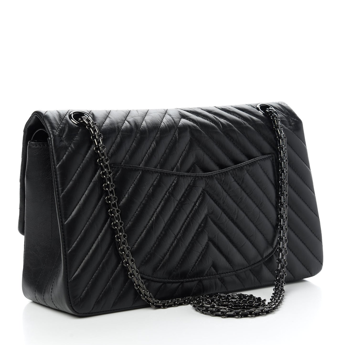 Aged Calfskin Chevron Quilted 2.55 Reissue 226 So Black