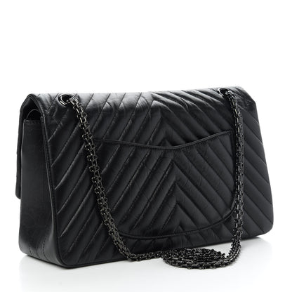 Chanel Aged Calfskin Chevron Quilted 2.55 Reissue 226 So Black 3 of 10