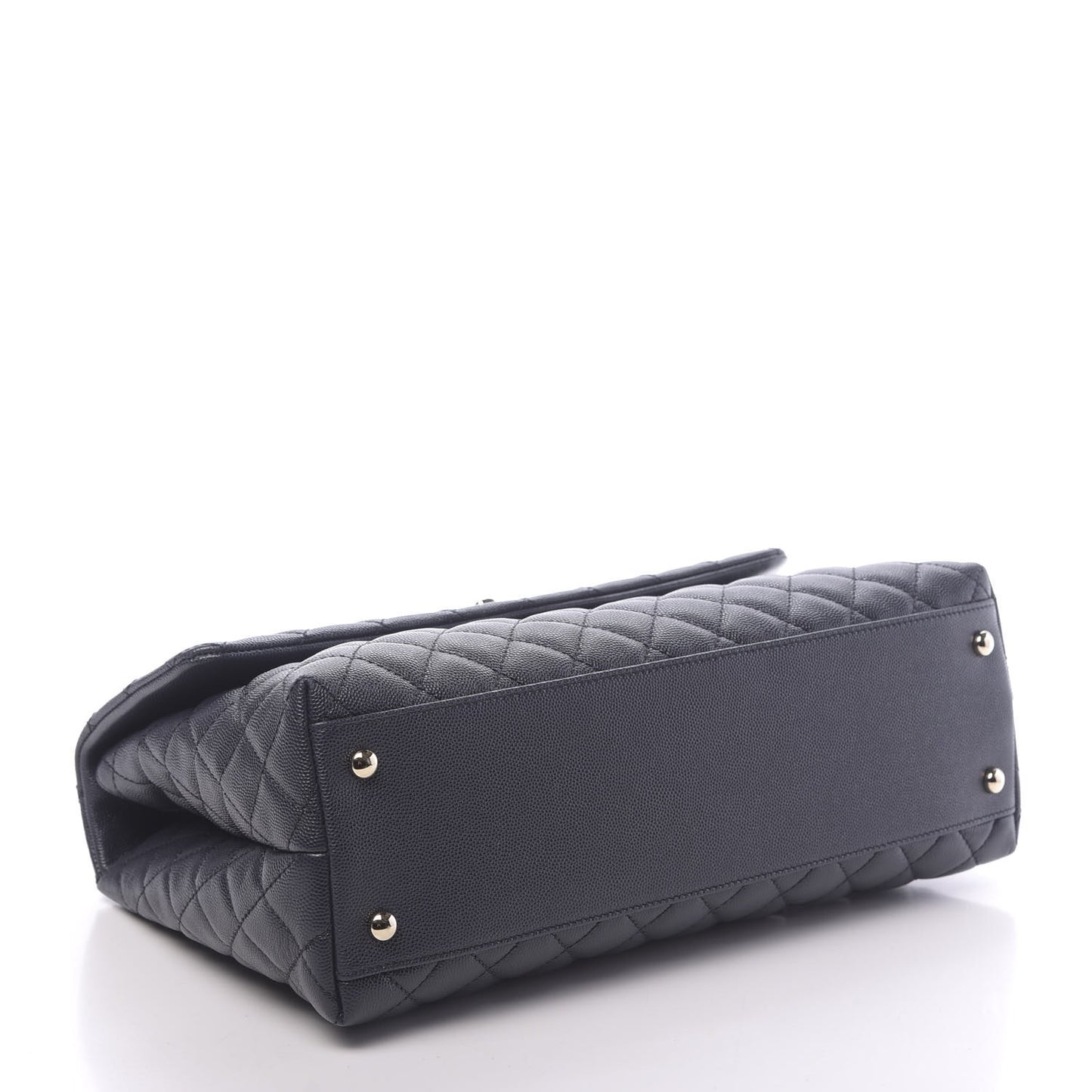 Caviar Quilted Medium Coco Handle Flap Navy Blue