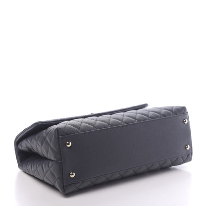 Chanel Caviar Quilted Medium Coco Handle Flap Navy Blue 4 of 11