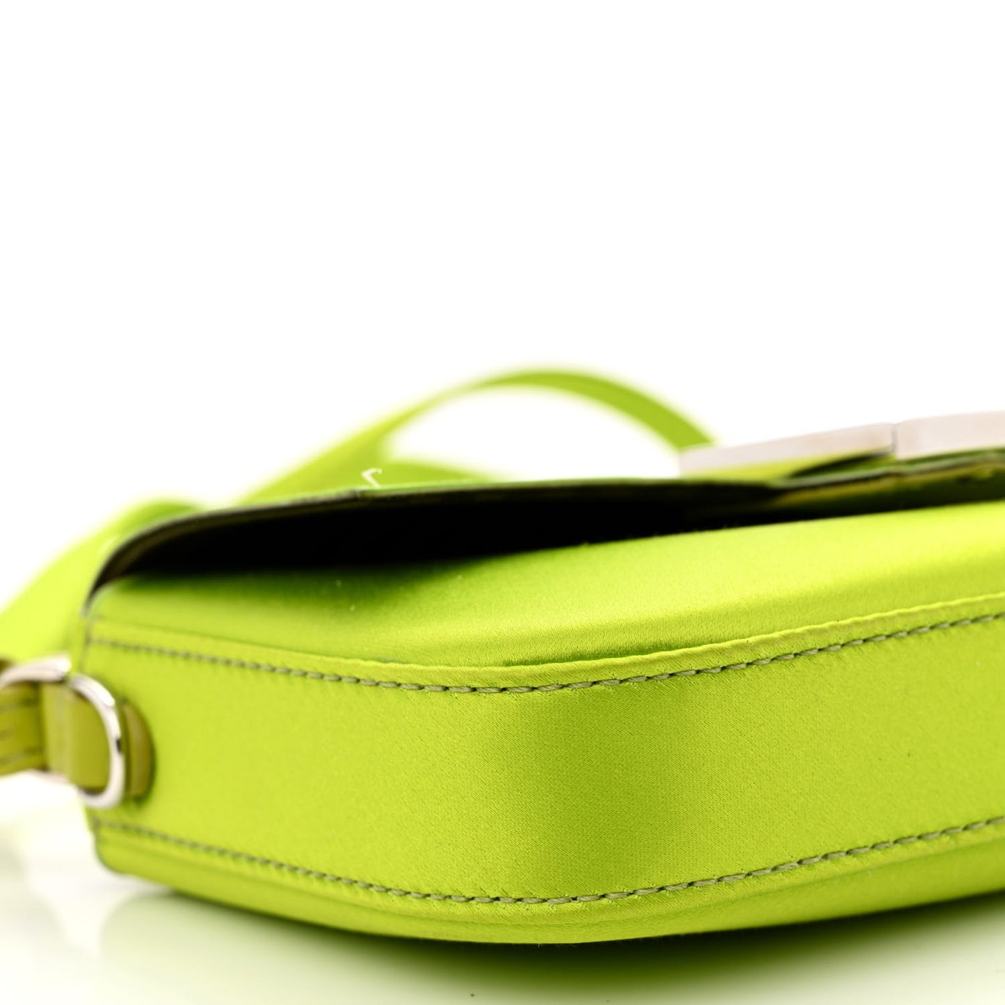 Silk Satin Phone Baguette Wasabi