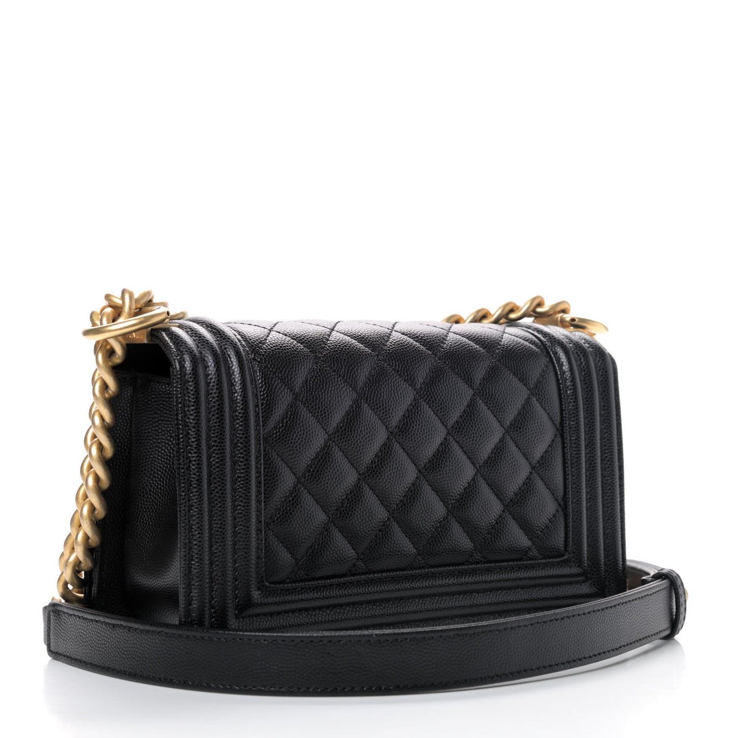Caviar Quilted Small Boy Flap Black