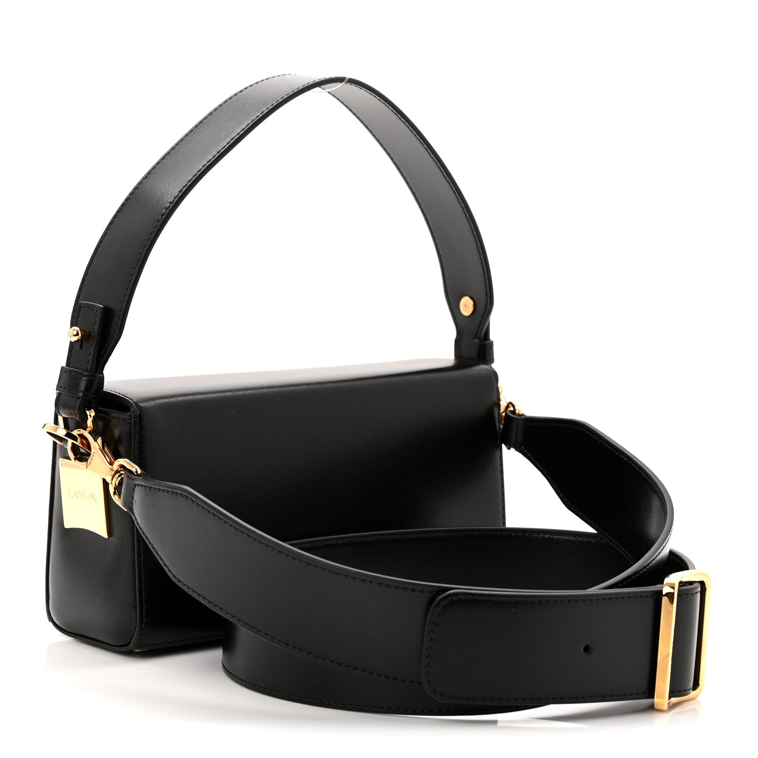 Lanvin Shiny Calfskin Nano Pencil Bag Black 3 of 10