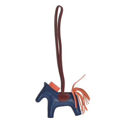 Hermes Milo Lambskin Grigri Rodeo Bag Charm PM Bleu De Malte Rouge H Orange Poppy 1 of 4