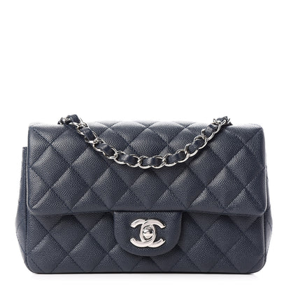 Chanel Caviar Quilted Mini Rectangular Flap Navy 1 of 10