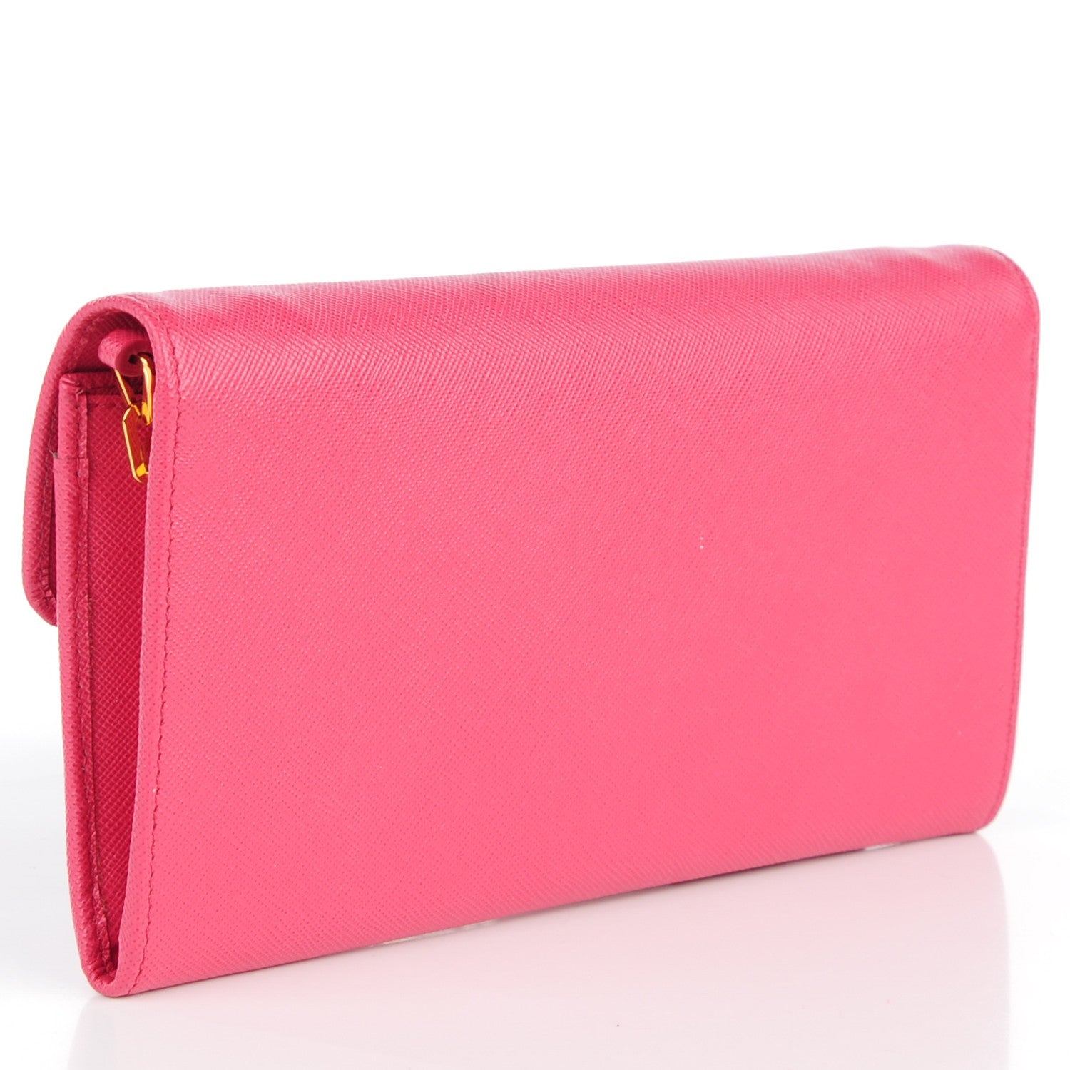 Prada Saffiano Tuc Chain Wallet Peonia 3 of 8