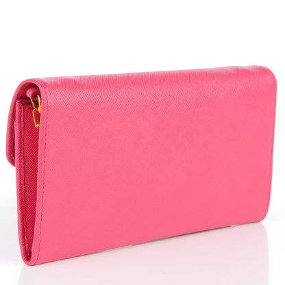 Prada Saffiano Tuc Chain Wallet Peonia 3 of 8