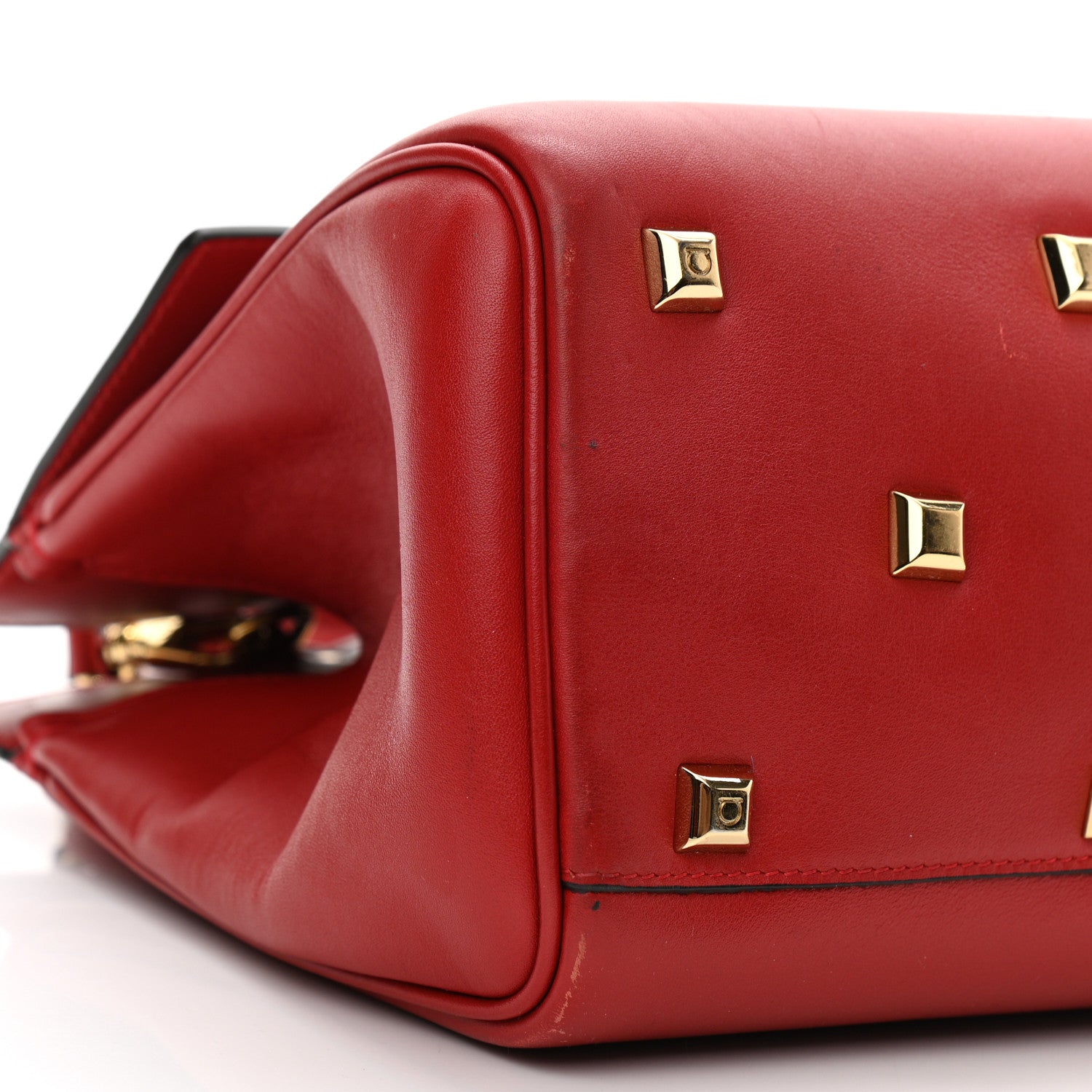 Salvatore Ferragamo Calfskin The Studio Bag Red 9 of 12