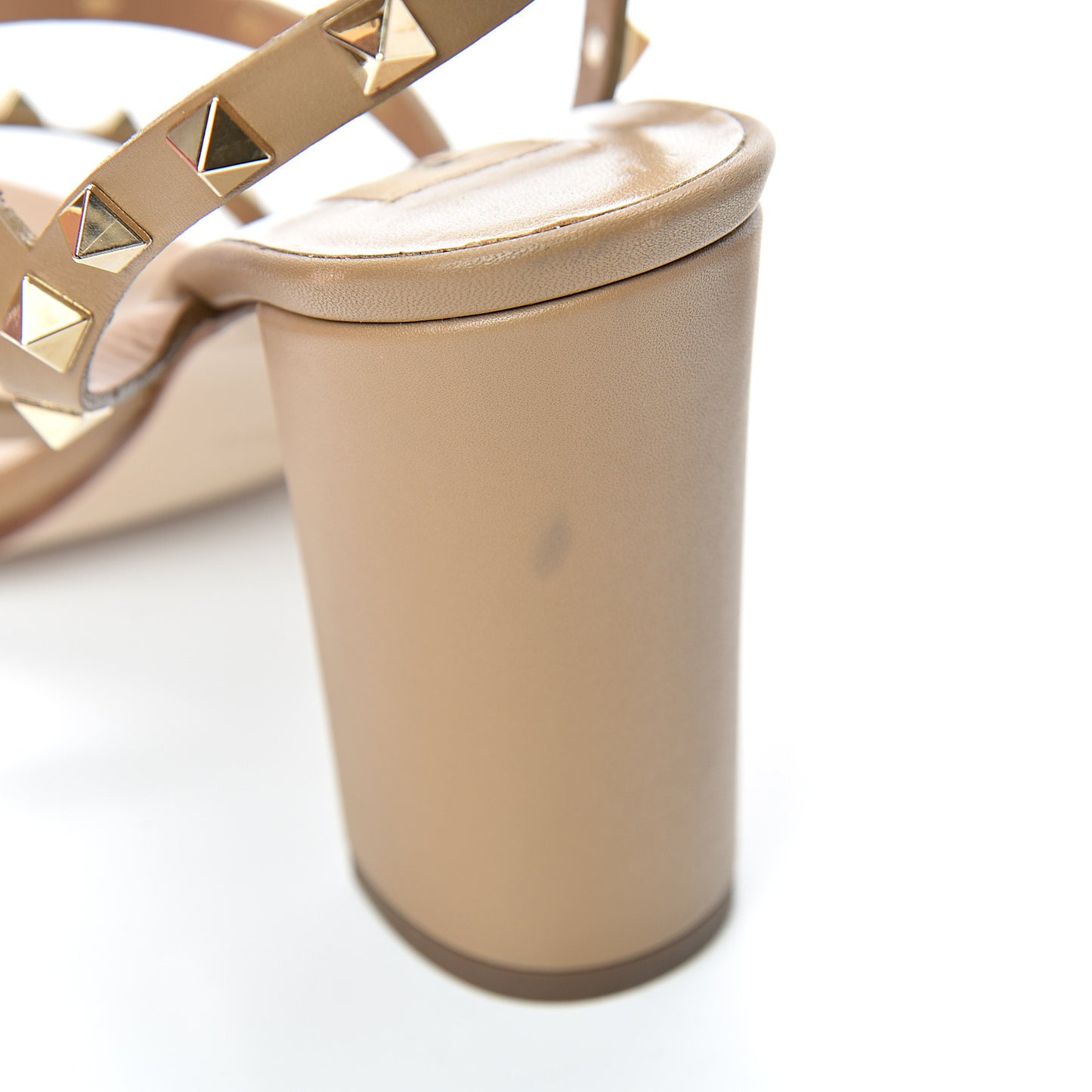 Calfskin Rockstud 90mm City Sandals 37.5 Poudre
