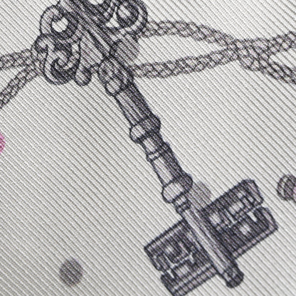 Hermes Silk Les Cles A Pois Twilly White Gris Acier 5 of 5