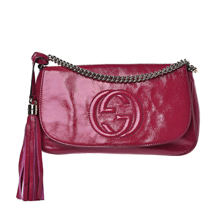 Gucci Patent Medium Soho Flap Crossbody Bright Bougainvillea 1 of 16
