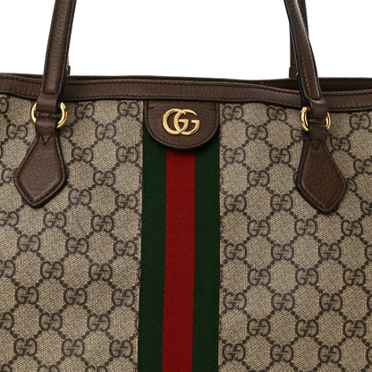 Gucci GG Supreme Monogram Medium Ophidia Shopping Tote Brown 8 of 13