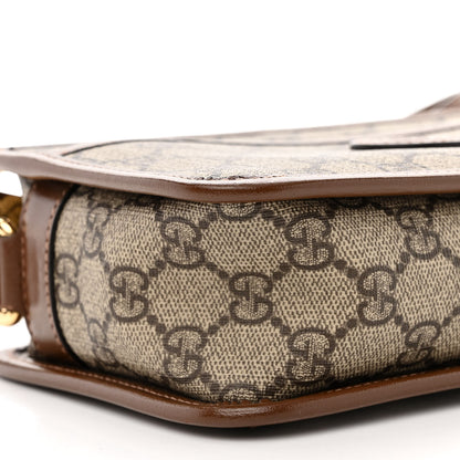 Gucci GG Supreme Monogram Azalea Calfskin Mini Retro Interlocking G Shoulder Bag Beige Ebony Brown Sugar 9 of 11