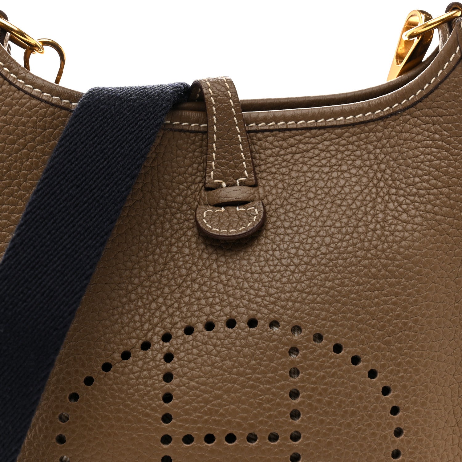 Hermes Taurillon Clemence Amazone Evelyne TPM Etoupe Bleu Indigo 8 of 13