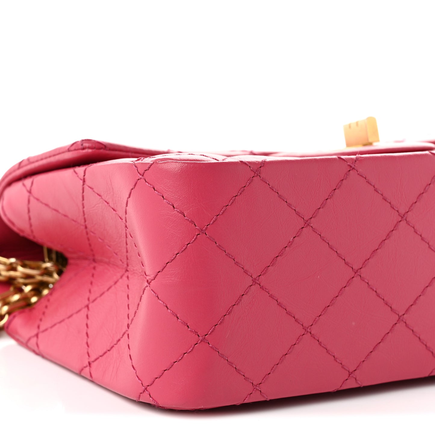 Aged Calfskin Quilted 2.55 Reissue Mini Flap Pink