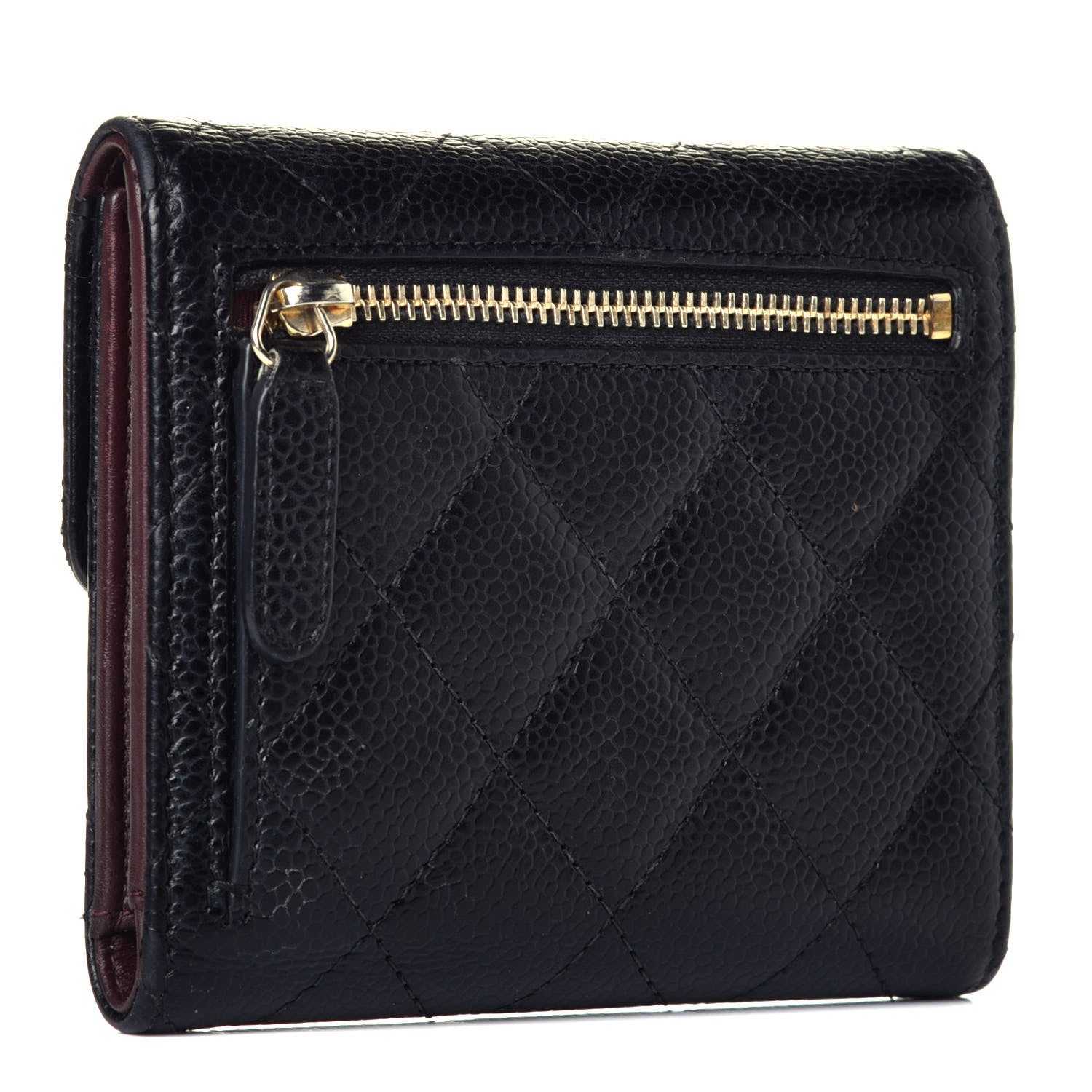 Chanel Caviar Quilted Compact Flap Wallet Black 3 of 10