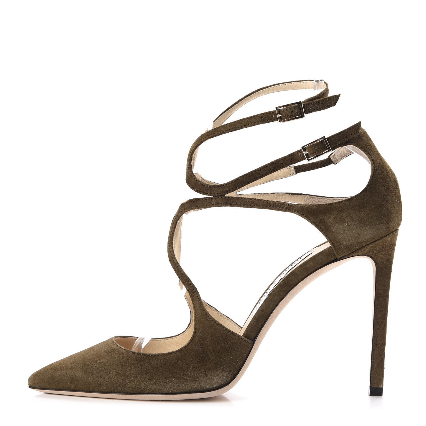 Suede Lancer 100 Pumps 39.5 Olive