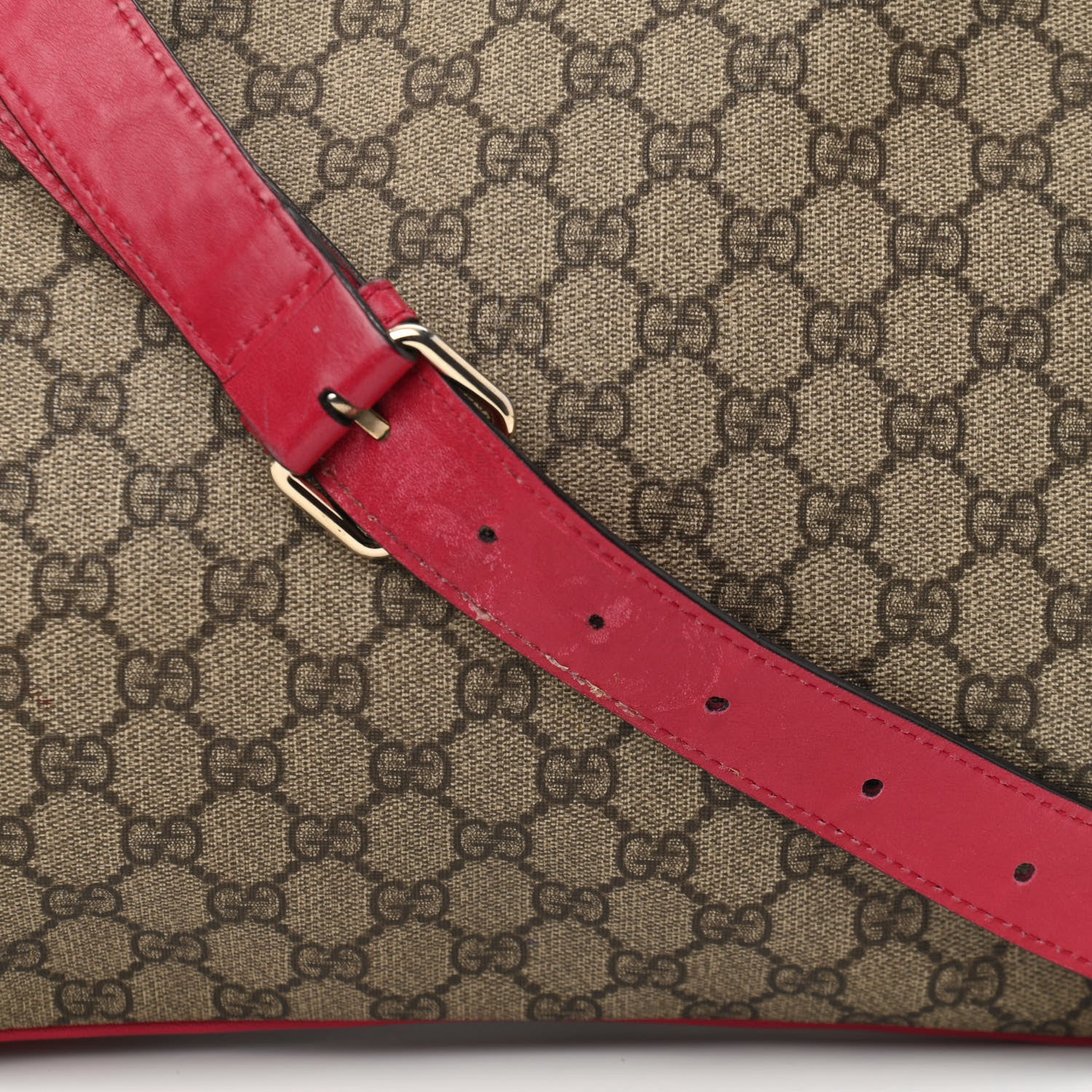 Gucci GG Supreme Monogram Medium Flat Messenger Bag Pink 11 of 14